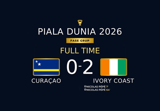 Hasil Piala Dunia 2026: Pantai Gading Bungkam Curacao 2-0