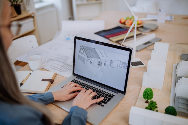 Ilustrasi laptop arsitek. Foto: Unsplash