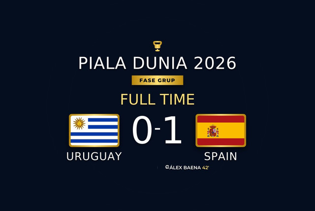 Hasil Piala Dunia 2026: Spanyol Tundukkan Uruguay 0-1