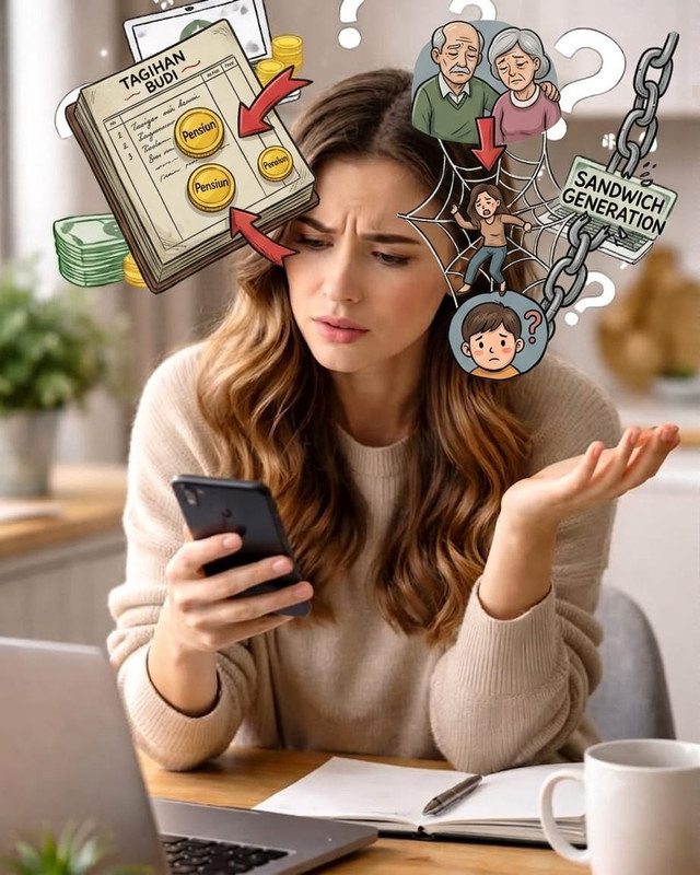 Visualisasi beban pikiran generasi muda yang terjepit antara mimpi pribadinya dan tagihan utang budi masa tua orang tua. (Sumber foto: Ilustrasi/ shutterstock)