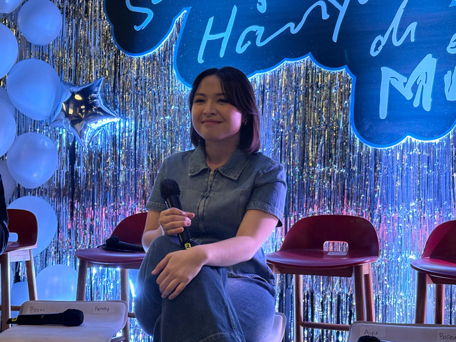 Bernadya saat konferensi pers album dan showcase "Semoga Hanya di Mimpi" di kawasan Jakarta Selatan. Foto: Salsha Okta Fairuz/kumparan