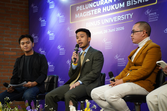 Yakub Putra Hasibuan pada peluncuran program Binus University S2 Magister Hukum 