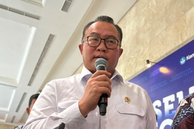 Kepala BRIN Arif Satria usai Sarasehan Kebangsaan KSTI 2026 di JCC, Senayan, Jakarta, Minggu (28/6/2026). Foto: Nasywa Athifah/kumparan