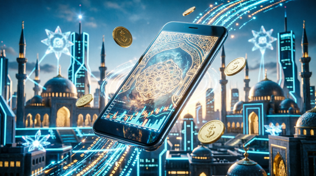 Ilustrasi digitalisasi perbankan syariah di era revolusi industri 4.0.Sumber: AI-generated image menggunakan DALL-E 3