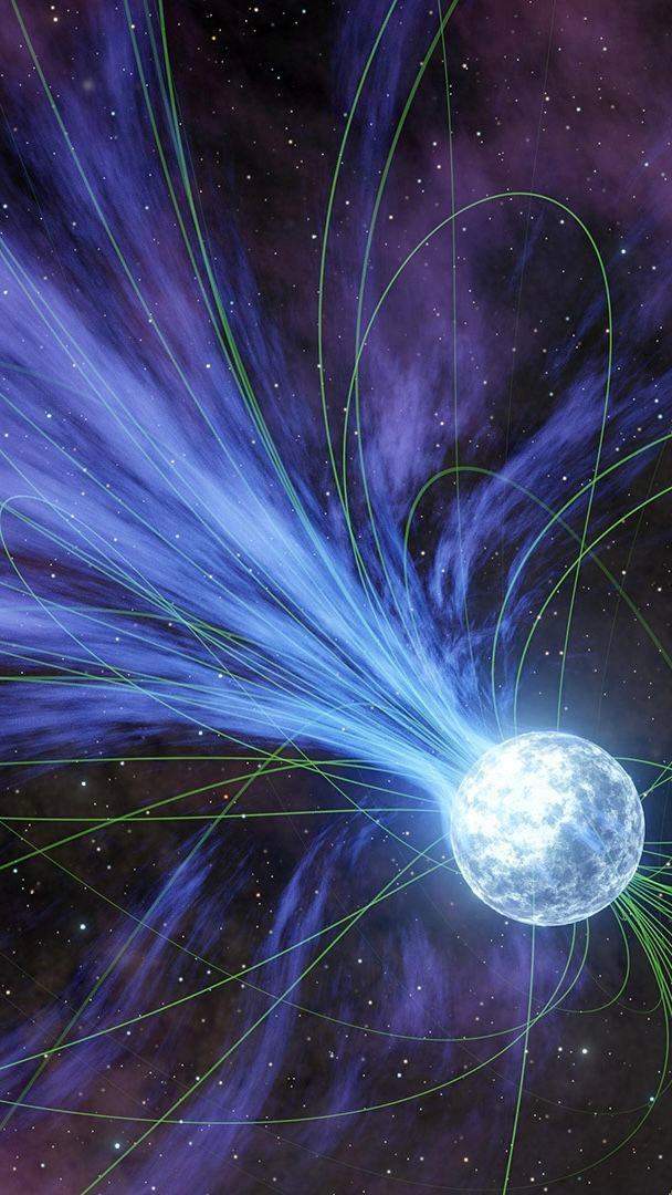 Illustrasi Artistik Konsep Deret Asimtotik QED Pada Polarisasi Vakum Magnetar (Gambar dibuat oleh Nano Banana AI)
