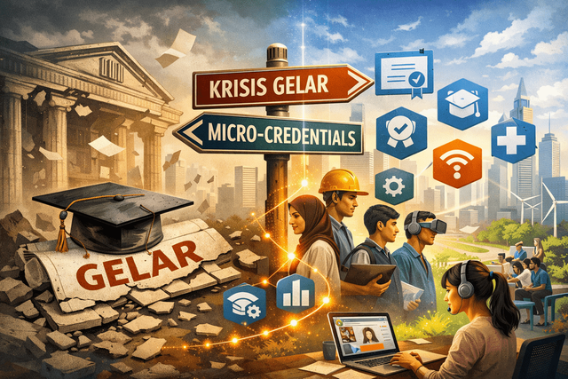 Ilustrasi kondisi sarjana saat ini. (Sumber: Copilot)