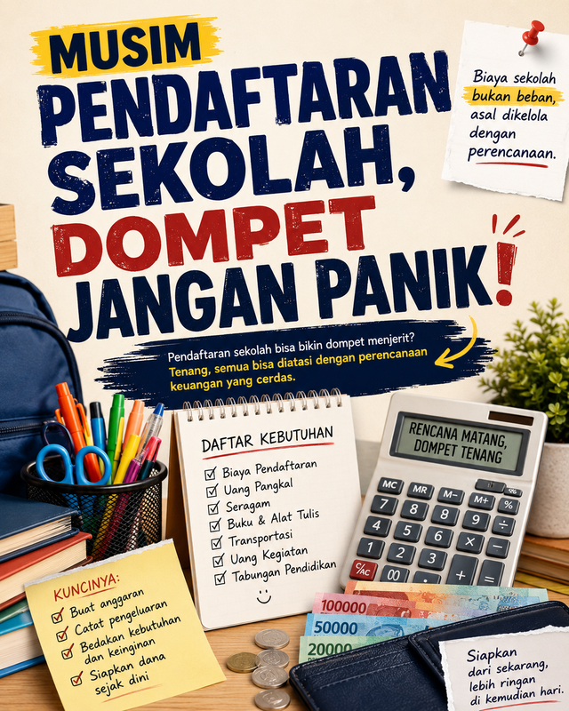 Ilutrasi Pendaftaran sekolah dompet jangan panik. Sumber : ChatGPT