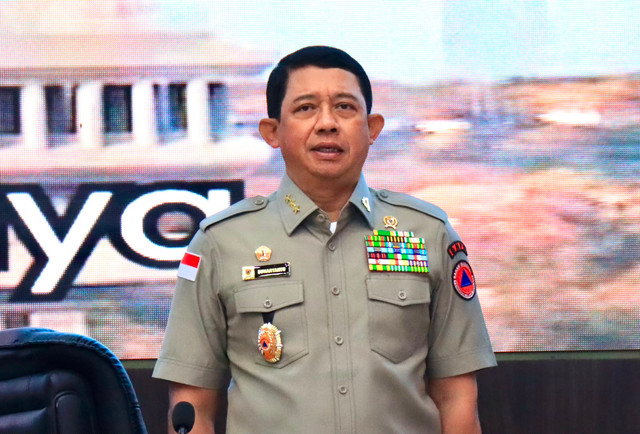 Kepala BNPB Letjen TNI Suharyanto menghadiri rapat Koordinasi, Sosialisasi dan Kesiapsiagaan dalam menghadapi fenomena El Nino di Kementerian Dalam Negeri, Jakarta, Senin (29/6/2026). Foto: BNPB