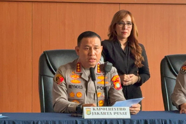 Kapolres Jakarta Pusat Kombes Pol Reynold Hutagalung saat konferensi pers di Polres Jakarta Pusat, Senin (29/6/2026). Foto: Rayyan Farhansyah/kumparan