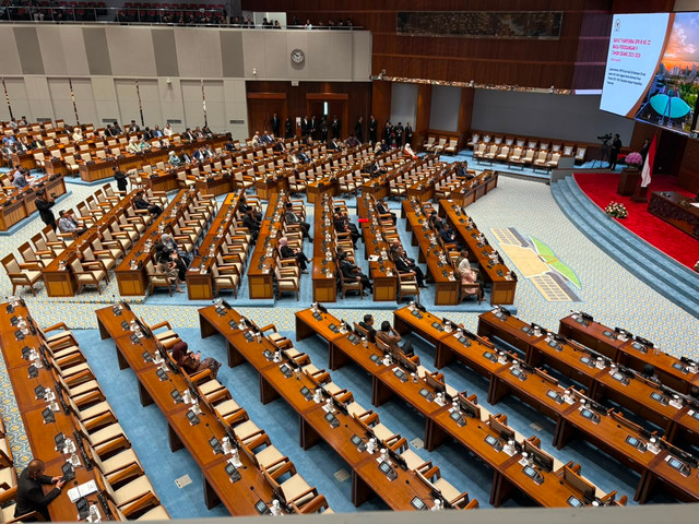 Suasana Rapat Paripurna ke-22 Masa Persidangan V Tahun Sidang 2025-2026 di Kompleks Parlemen, Senayan, Jakarta, Selasa (30/6/2026). Foto: Nasywa Athifah/kumparan