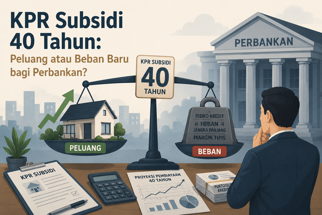 Ilustrasi kebijakan KPR Subsidi 40 tahun yang menghadirkan peluang sekaligus tantangan bagi perbankan (Ilustrasi: AI/ChatGPT), 2026