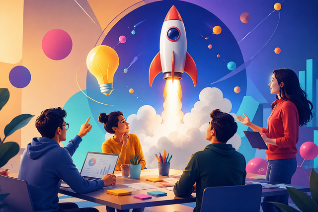 Ilustrasi kolaborasi startup berbasis teknologi yang mendorong inovasi, transformasi digital, dan lahirnya solusi bagi layanan masa depan. Foto: Ilustrasi | Idisign