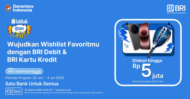 Belanja hemat di Blibli bersama BRI. Foto: BRI