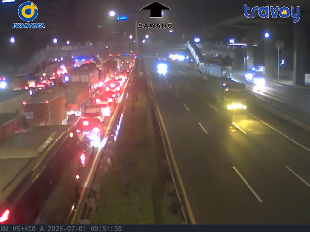 Macet Tol Dalam Kota dini hari ini, Rabu (1/7). Dok. Jasamarga