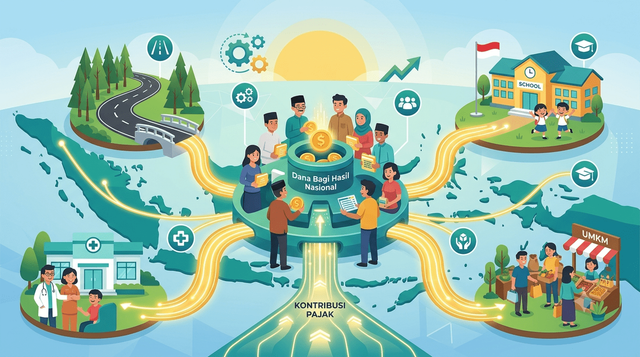 Dana Bagi Hasil Untuk Semua. Ilustrasi: Gemini AI