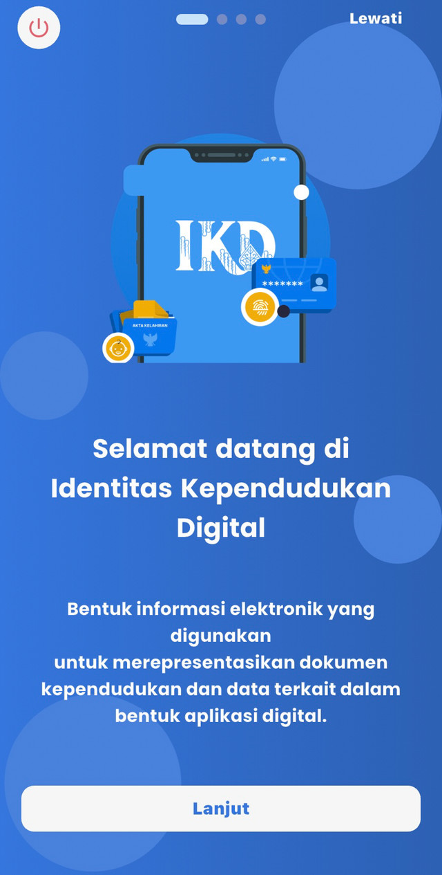 Tampilan aplikasi Identitas Kependudukan Digital (IKD)