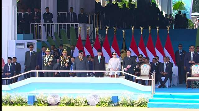 Ketua DPR RI Puan Maharani menghadiri upacara peringatan Hari Bhayangkara ke-80 yang digelar di Pusat Latihan (Satlat) Brimob Polri, Cikeas, Bogor, Rabu (1/7/2026). Foto: Dok. DPR RI