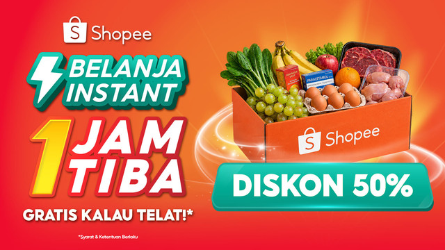 Shopee luncurkan layanan Belanja Instant 1 Jam untuk pengalaman belanja yang lebih praktis, cepat, dan hemat. Foto: dok. Shopee.