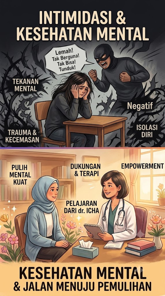 Gambar Ilustrasi opini "dampak intimidasi" hasil dari Gemini 3.0