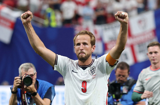 Harry Kane berselebrasi saat Inggris mengalahkan RD Kongo di babak 32 besar Piala Dunia di Stadion Atlanta, Atlanta, Georgia, AS, Rabu (2/7/2026). Foto: Paul Childs/REUTERS