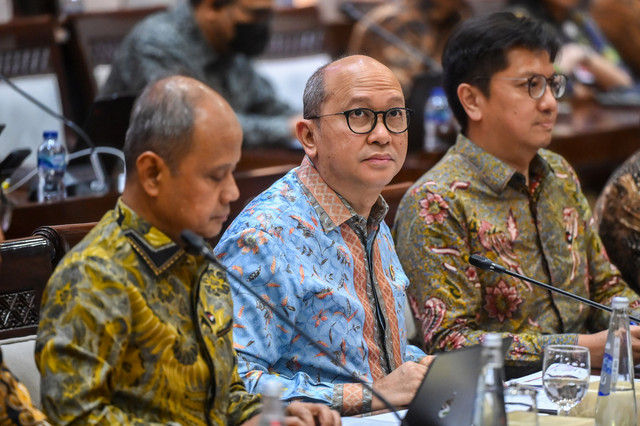 Menteri Investasi dan Hilirisasi/Kepala BKPM sekaligus CEO Badan Pengelola Investasi (BPI) Daya Anagata Nusantara (Danantara) Rosan Roeslani (tengah) bersiap mengikuti rapat kerja dengan Komisi XI DPR di Kompleks Parlemen, Senayan, Jakarta, Rabu. Foto: ANTARA FOTO/Rivan Awal Lingga