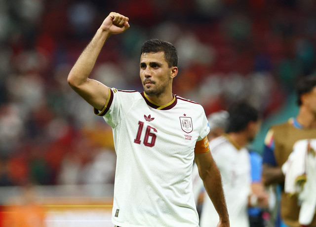 Gelandang timnas Spanyol, Rodri, di Piala Dunia 2026. Foto: Daniel Becerril/REUTERS