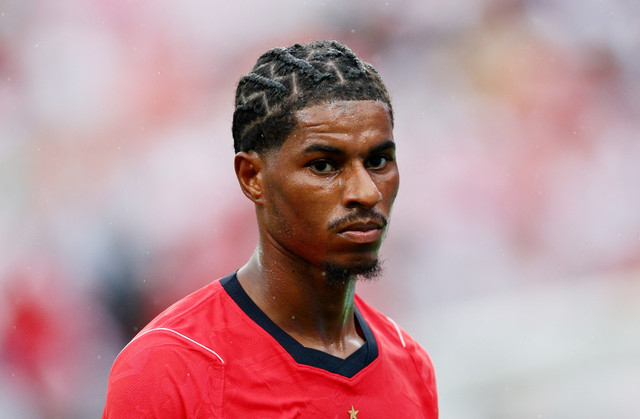 Penyerang timnas Inggris, Marcus Rashford, bermain di lapangan dalam pertandingan babak penyisihan Grup L Piala Dunia 2026 melawan Panama di New York/New Jersey Stadium, East Rutherford, New Jersey, AS, Sabtu (27/6/2026). Foto: Caean Couto/IMAGN IMAGES via REUTERS