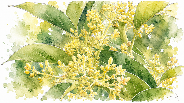 Ilustrasi muira puama manfaat kesehatan Ptychopetalum olacoides hutan Amazon afrodisiak neuroprotektif.Photo by Gpt AI