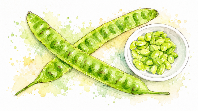 Ilustrasi petai antidiabetes Parkia speciosa biji polong manfaat kesehatan.Photo by GPT AI