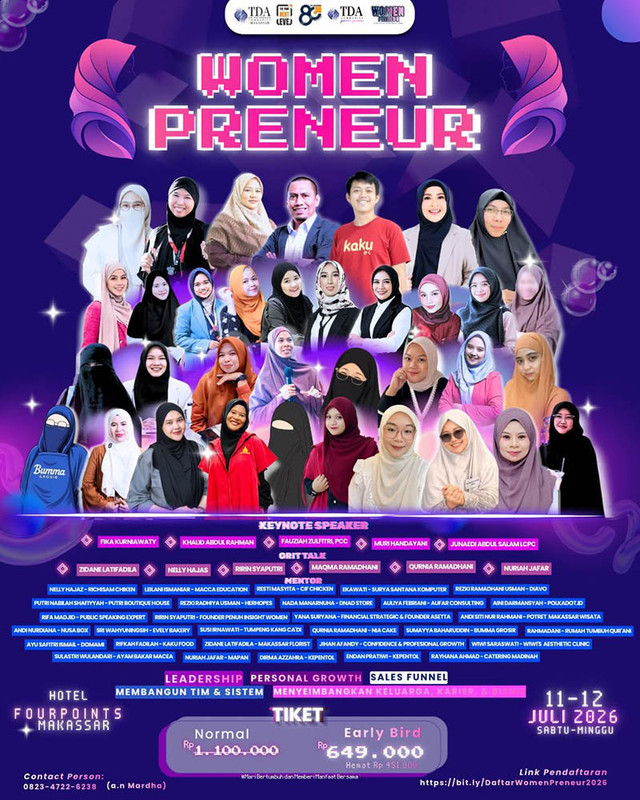 TDAP Makassar Gelar Womenpreneur 2026, Bangun Mental GRIT Perempuan Pengusaha