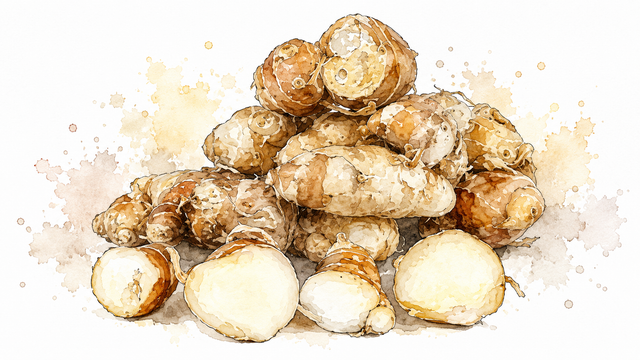 Ilustrasi kencur analgesik alami Kaempferia galanga rimpang jamu Indonesia.Photo by GPT AI