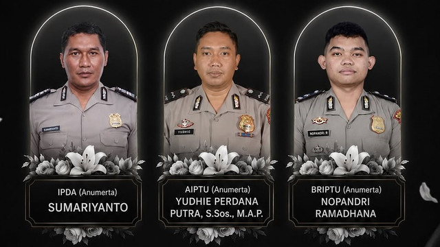 Tiga polisi yang tewas saat menjalankan tugas mengungkap peredaran narkoba di Katingan, Kalimantan Tengah. Foto: Instagram/@kejari_katingan