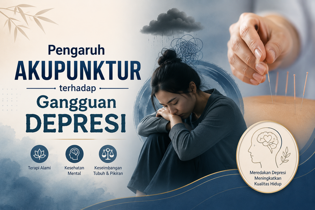 Ilustrasi terapi akupunktur untuk pasien depresi