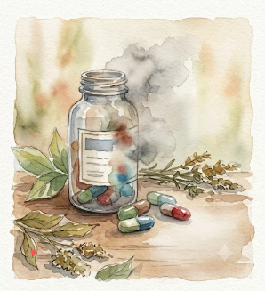 Ilustrasi obat yang tercemar nitrosamin. Photo by Gemini AI.