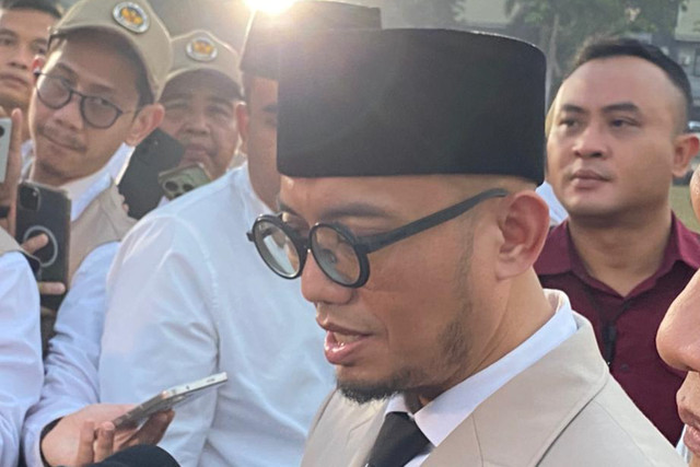 Wakil Menteri Haji dan Umrah, Dahnil Anzar Simanjuntak usai Penutupan Rapat Kerja Nasional Kementerian Haji dan Umrah sekaligus Evaluasi Penyelenggaraan Ibadah Haji 1447H/2026 di Makodau I, Jakarta Timur, Senin (6/7/2026). Foto: Aditya Nugraha/kumparan