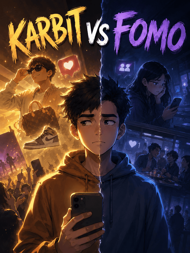 Ilustrasi karbit vs FOMO. (Sumber: Ilustrasi AI)