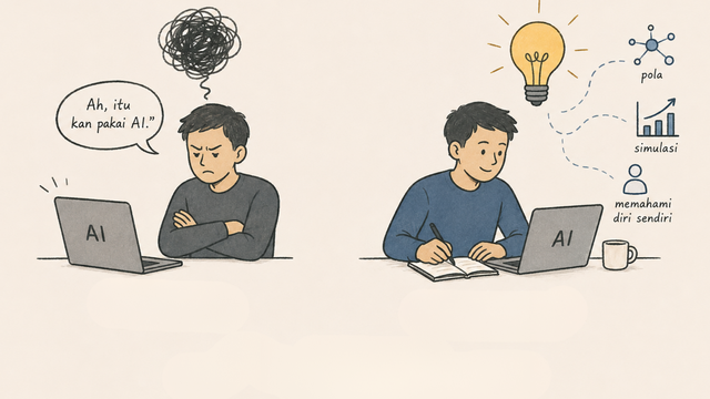 Ilustrasi dibuat dengan bantuan AI sebagai bagian dari eksplorasi manusia dan teknologi.