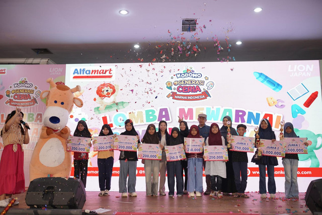 Generasi Ceria Warnai Indonesia 2026, program nasional yang digelar Kodomo bersama Alfamart untuk mengajak anak-anak mengekspresikan kreativitas sekaligus menghadirkan warna baru bagi Indonesia. Foto: Dok. Kodomo