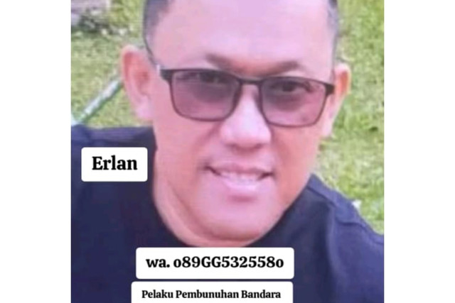 Tangkapan layar sayembara mencari Erlan, terduga pelaku pembunuhan ASN Bangkalan Ruly Yunis Setiawati, yang diunggah di akun TikTok @hellboyjatanraspolda. Foto: Dok. Istimewa