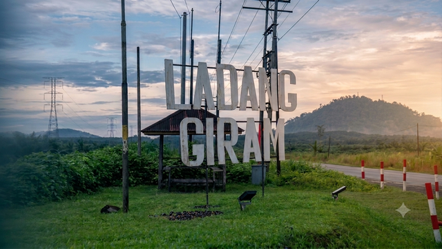 Sumber: Dokumen Pribadi, Papan nama selamat datang Ladang Giram tempat PMI dan anak buruh sawit bekerja.