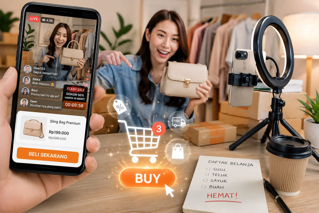 live shopping ilustrasi: AI
