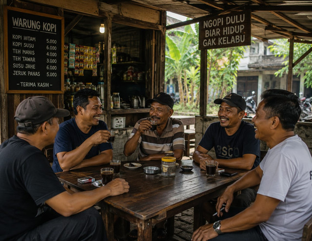 LakiLaki sedang ngopi