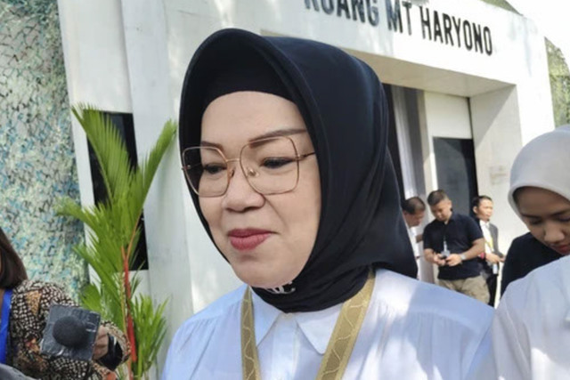 Bupati Sukoharjo Etik Suryani di retreat kepala daerah di Akmil, Magelang, Senin (24/2/2025). Foto: Arfiansyah Panji Purnandaru/kumparan