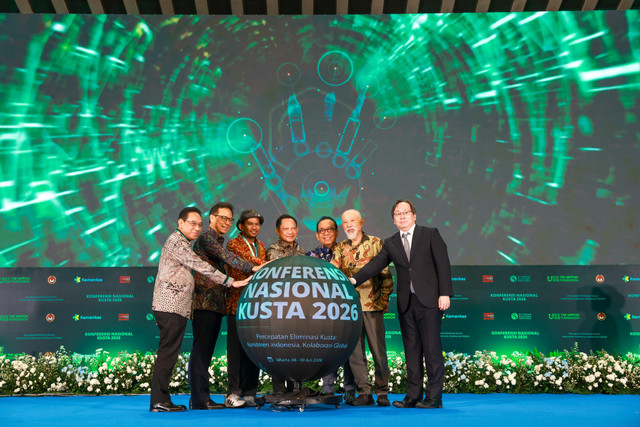Peluncuran Gerakan Nasional Melawan Stigma Kusta di acara Konferensi Nasional Kusta 2026 di Puri Agung Ballroom, Grand Sahid Jaya Hotel, Jumat (10/7/2026). Foto: Biro Komunikasi Kemenkes