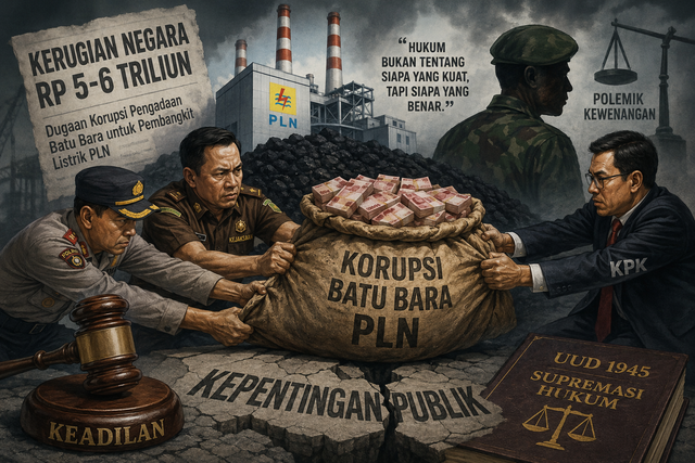 Ilustrasi Korupsi Batu Bara. Foto: Generate by AI