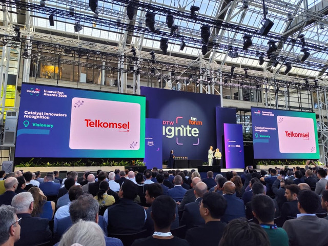 Telkomsel meraih tiga pengakuan global dalam rangkaian agenda TM Forum Digital Transformation World (DTW) Ignite 2026 di Copenhagen, Denmark, 23-25 Juni 2026. Foto: Telkomsel