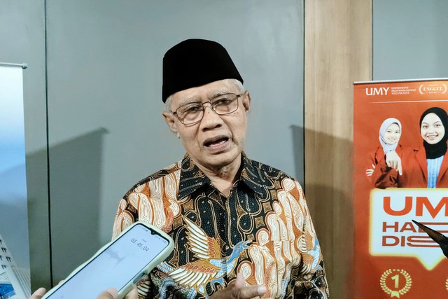 Ketua Umum Pimpinan Pusat Muhammadiyah Haedar Nashir ditemui di Prime UMY Hotel Convention dan Dormitory, Bantul, Senin (13/7/2026). Foto: Arfiansyah Panji Purnandaru/kumparan