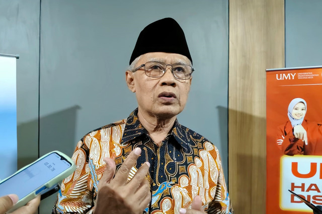 Ketua Umum Pimpinan Pusat Muhammadiyah Haedar Nashir ditemui di Prime UMY Hotel Convention dan Dormitory, Bantul, Senin (13/7/2026). Foto: Arfiansyah Panji Purnandaru/kumparan