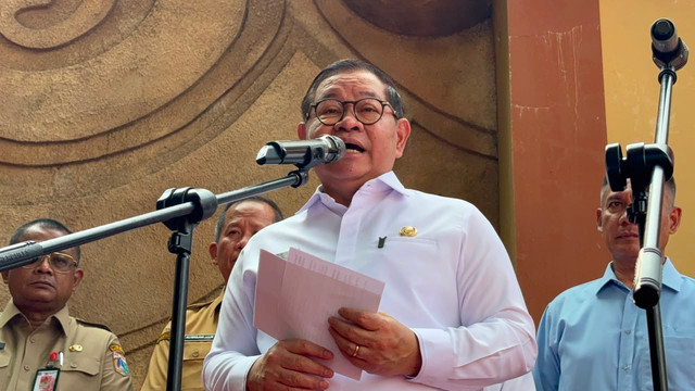 Gubernur DKI Jakarta Pramono Anung usai menghadiri perayaan Hari Lanjut Usia Nasional ke-30 tahun 2026 di kawasan Ancol, Jakarta, Selasa (14/7/2026). Foto: Nauval Pratama/kumparan