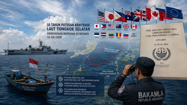Gambar: Ilustrasi Konflik Perbatasan Laut di Laut China Selatan (Sumber: Diolah oleh Penulis)